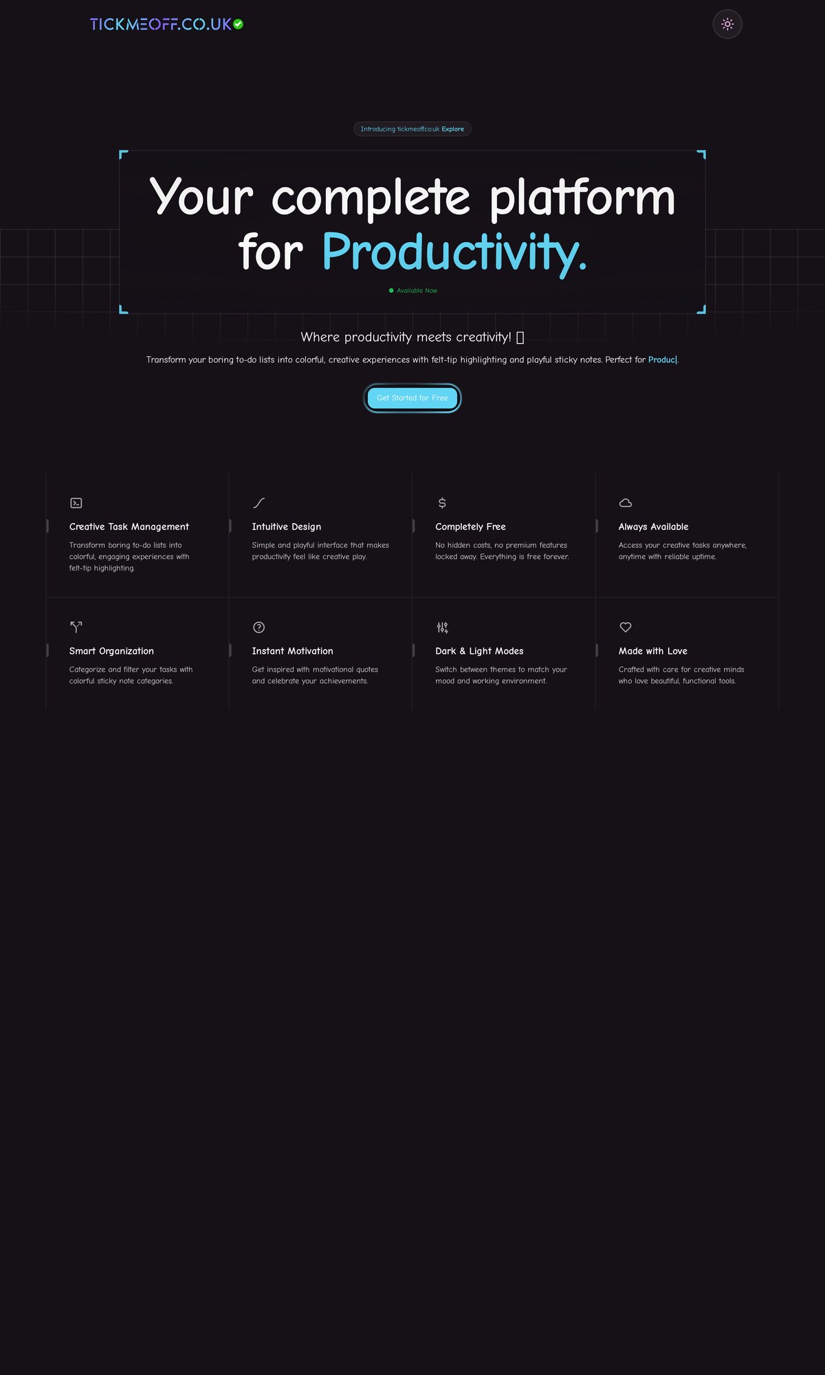 Tickmeoff website preview