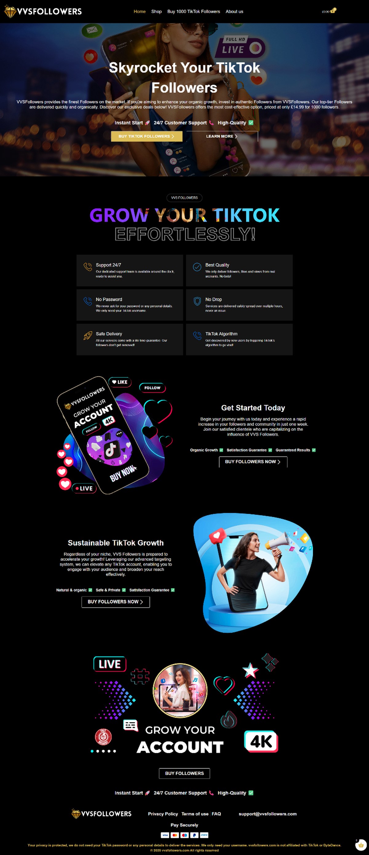 VVS Followers website preview